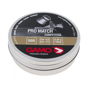Пули Gamo Pro Match 4,5 мм, 0,49 грамм, 500 штук