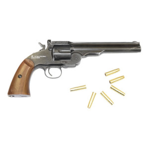 Пневматический револьвер ASG Schofield 6" Aging Black (пулевой)